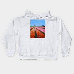 Holland, Tulip Fields Kids Hoodie